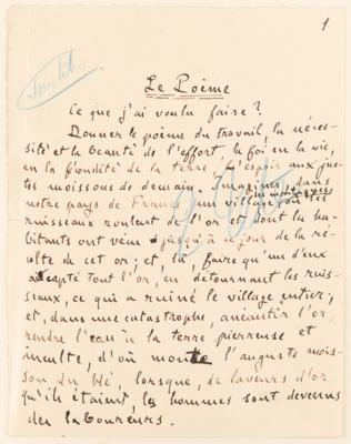 Lot #403 Emile Zola and Alfred Bruneau Autograph Manuscripts Signed - "Messidor" - Image 7