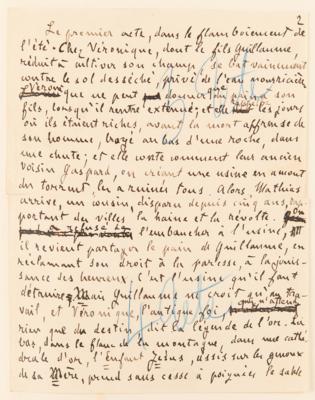 Lot #403 Emile Zola and Alfred Bruneau Autograph Manuscripts Signed - "Messidor" - Image 8