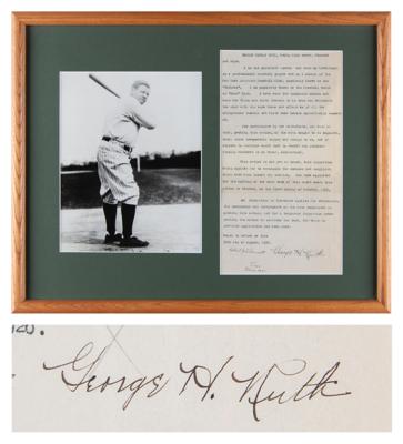 Lot #582 Babe Ruth Document Signed (1920) - the
