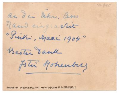 Lot #238 Sophie, Duchess of Hohenberg Autograph Letter Signed - Image 2