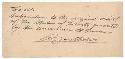 Lot #367 Frederic Auguste Bartholdi Autograph Note