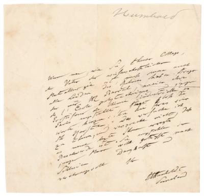 Lot #186 Alexander von Humboldt Autograph Letter Signed - Image 1