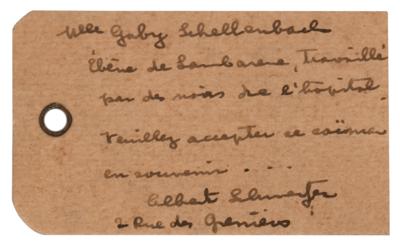 Lot #237 Albert Schweitzer Signature - Image 1