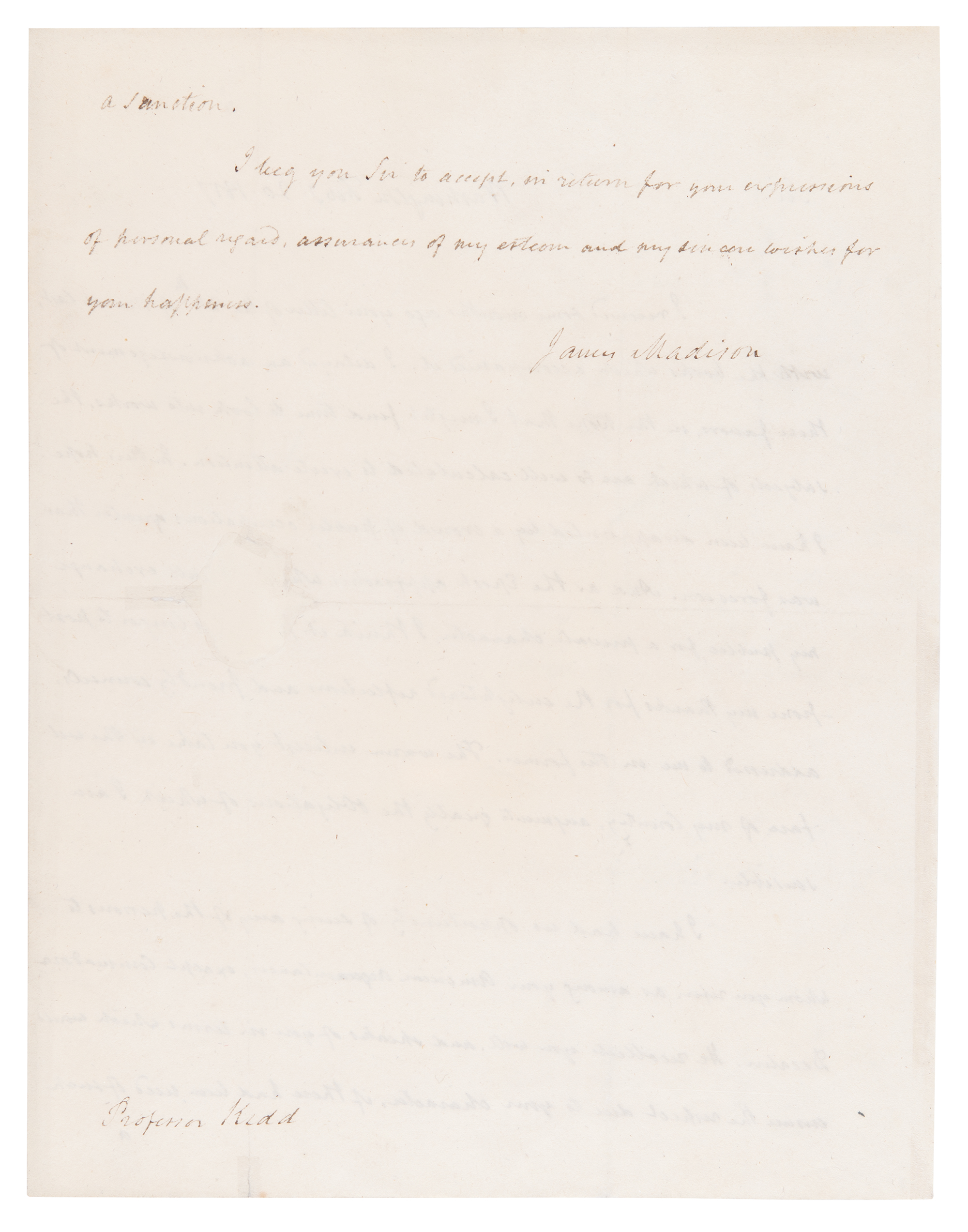 Lot #7 James Madison Autograph Letter Signed as President, Reflecting on the End of His Term and Mentioning Commodore Stephen Decatur - Image 3
