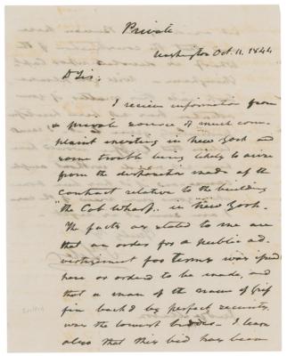 Lot #10 John Tyler Autograph Letter Signed as President to Secretary of the Navy - Image 1