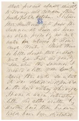 Lot #12 Franklin Pierce Autograph Letter Signed to His Former White House Secretary - Image 4