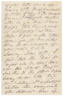 Lot #12 Franklin Pierce Autograph Letter Signed to His Former White House Secretary - Image 7
