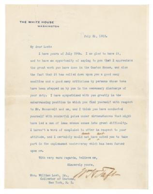 Lot #26 William H. Taft Typed Letter Signed as