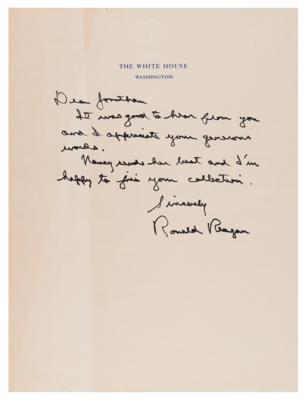 Lot #42 Ronald Reagan Autograph Letter Signed as President to Jonathan Winters - Image 1