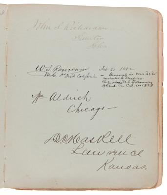 Lot #161 47th Congress Autograph Album with Civil War Officers Rosecrans, Wheeler, Herndon, and Oates - Image 3