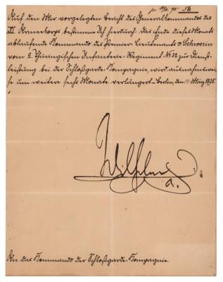 Lot #189 Kaiser Wilhelm II Document Signed