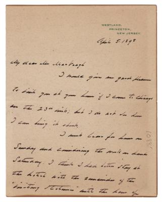 Lot #56 Grover Cleveland Autograph Letter Signed