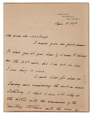 Lot #56 Grover Cleveland Autograph Letter Signed - Image 1