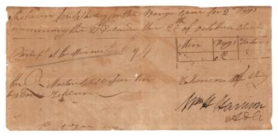 Lot #68 William Henry Harrison Autograph Document