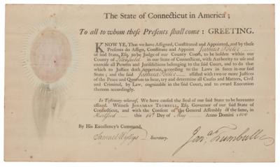 Lot #194 Jonathan Trumbull, Jr. Document Signed