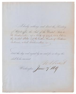 Lot #11 President U. S. Grant Proclaims the 1863 Fort Bridger Treaty with the Eastern Shoshone - Image 1