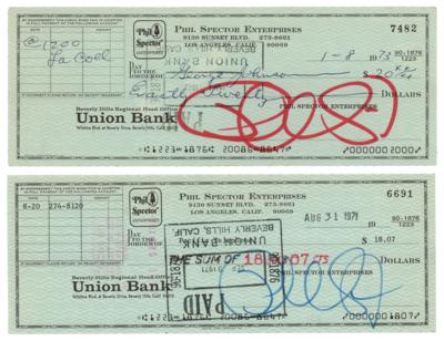 Lot #410 Phil Spector (2) Signed Checks - Image 1