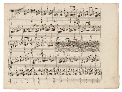 Lot #318 Pietro Mascagni Autograph Musical Manuscript Signed: 'Mesto Ricordo, Notturno per Pianoforte' - Image 4