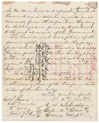 Lot #217 Albert Sidney Johnston Autograph Letter Signed on Patrolling the Frontier, Describing Success in "repelling the attacks of the Indians" - Image 3