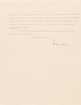 Lot #105 Albert Einstein Typed Letter Signed on the Theory of Relativity - Image 2