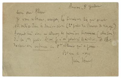 Lot #314 Jules Verne Autograph Letter Signed on