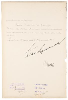 Lot #172 Benito Mussolini and Vittorio Emanuele III Document Signed - Image 2