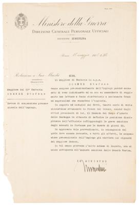 Lot #171 Benito Mussolini Document Signed