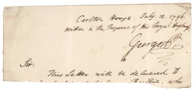Lot #159 King George IV Signature
