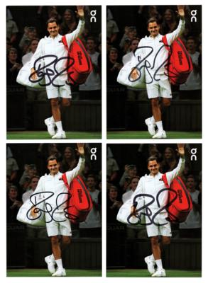 Lot #521 Roger Federer (4) Signed Promo Cards