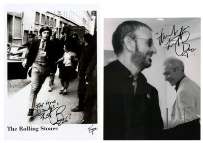 Lot #407 Rolling Stones: Charlie Watts (2) Signed Photographs - Image 1