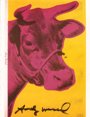 Lot #284 Andy Warhol Signed 'Cow' Book Page
