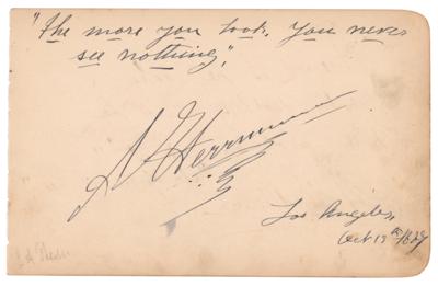 Lot #468 Alexander Herrmann Autograph Quotation