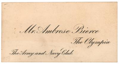 Lot #292 Ambrose Bierce Autograph Note Signed, Introducing a Journalist - Image 2