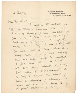Lot #138 Havelock Ellis Autograph Letter Signed - Image 1
