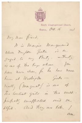 Lot #303 Edward Everett Hale Autograph Letter