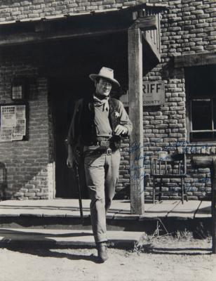 Lot #511 John Wayne Oversized Signed Photograph from Rio Bravo to Glenn Ford - Image 1