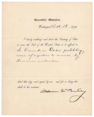 Lot #55 President William McKinley Prohibits