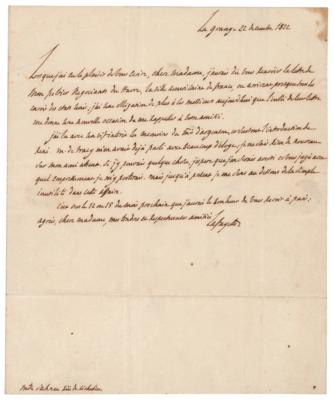 Lot #219 Marquis de Lafayette Autograph Letter