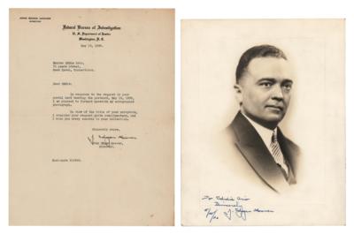 Lot #149 J. Edgar Hoover (2) Signed Items - Typed