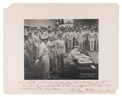 Lot #225 Chester W. Nimitz Signed Photograph of the Surrender of Japan - Image 1