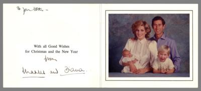 Lot #177 Princess Diana and King Charles III Signed Christmas Card (1984) - Image 1
