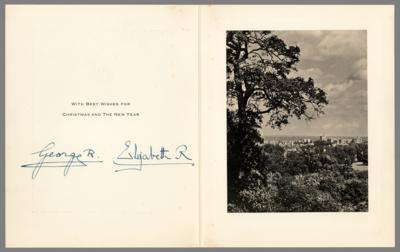Lot #162 King George VI and Elizabeth, Queen Mother Signed Christmas Card - Image 1