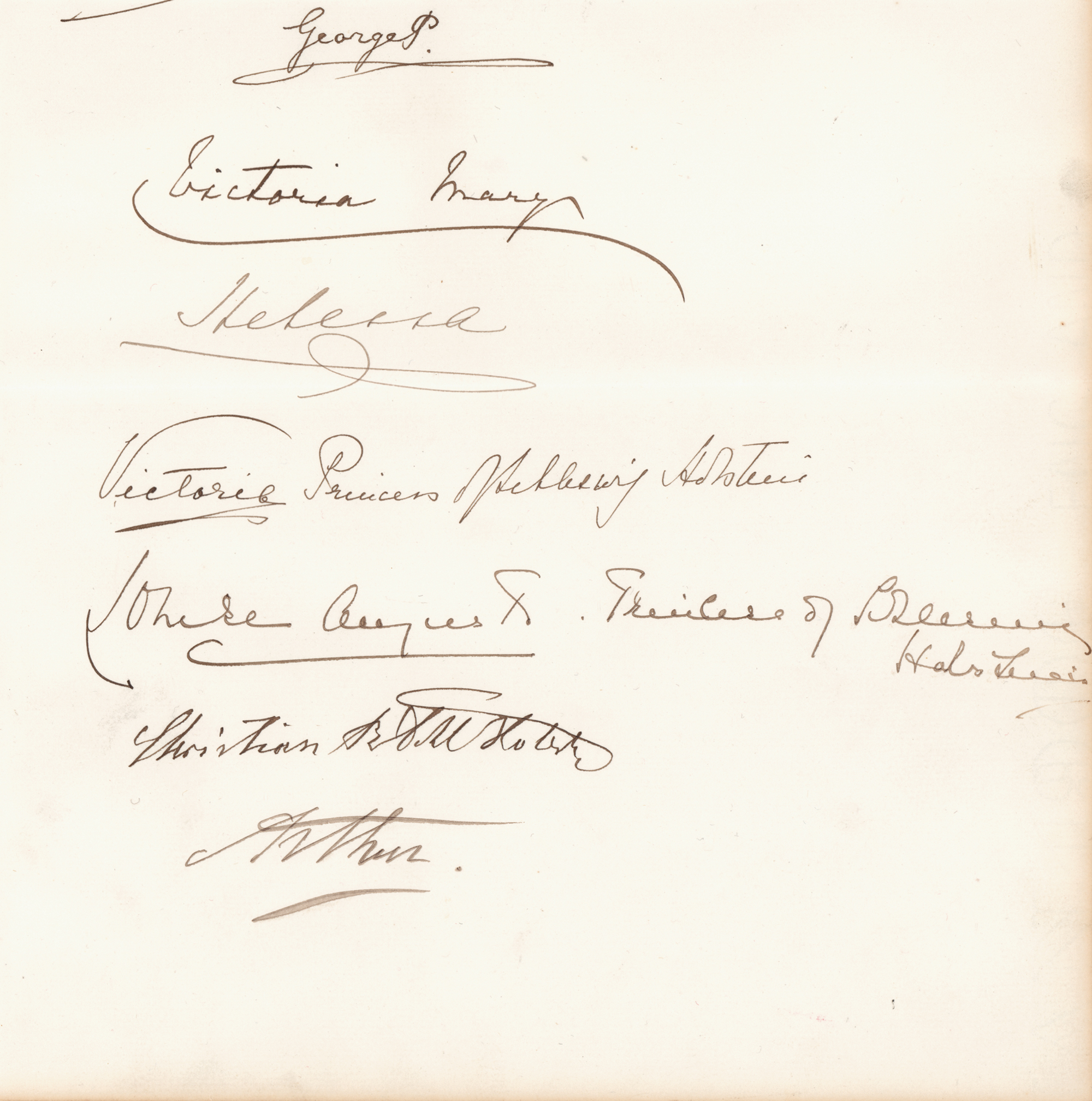 Lot #160 King George V, Mary of Teck, and Royal Family Members (7) Signatures - Image 1