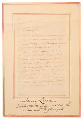 Lot #335 Jenny Lind Autograph Letter Signed,
