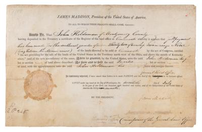 Lot #53 James Madison Document Signed as President