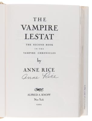 Lot #311 Anne Rice (2) Signed Books - The Queen of the Damned and The Vampire Lestat - Image 3