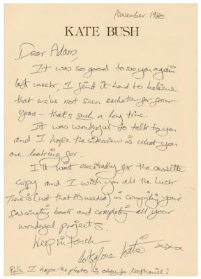 Lot #364 Kate Bush Autograph Letter Signed - Image 1