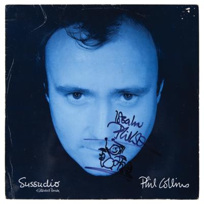 Lot #367 Phil Collins Signed 'Sussudio' Single Album with Drummer Sketch - Image 1