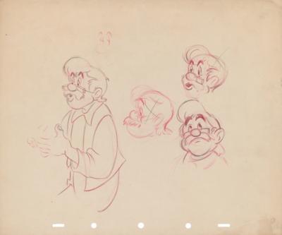 Lot #594 Geppetto model sheet drawing from