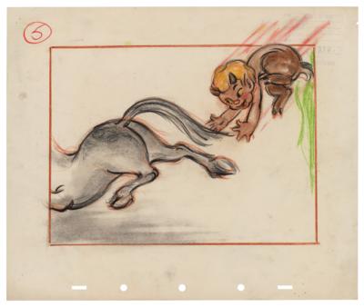 Lot #588 Satyr and Centaurette concept storyboard